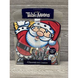 Pimpernel Table Mates Vinyl Christmas Santa 4 Placemats & Coasters England READ
